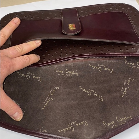 Pierre Cardin Large Ostrich Envelope Clutch Bag